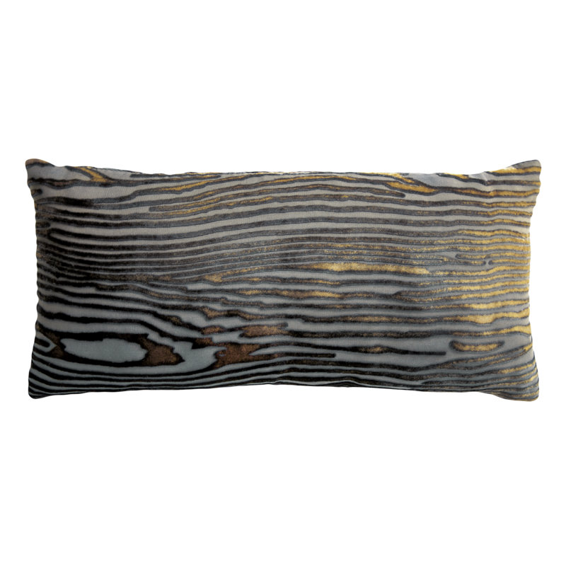 Woodgrain Rectangle Velvet Pillow Cover & Insert, Pacific, Square 16" H x 36" W