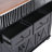 46.5" Farmhouse Kitchen Island with Drape of Beads, Power Outlet, Rolling Kitchen Cart on Wheels with Drop Leaf, 3 Doors , 3 Drawers and Internal Iron Shelf, for Kitchen, Dining Room, Black-1880403823