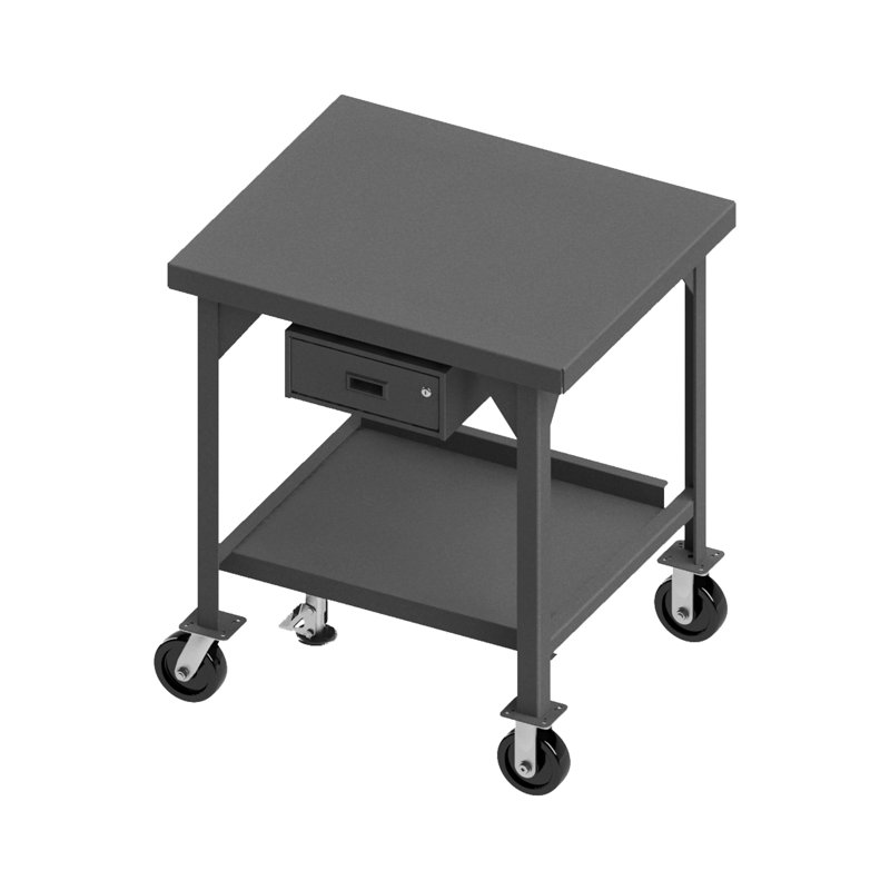 Wasat Steel Top Workbench with Wheels, 41.69" H x 36" W x 30" D
