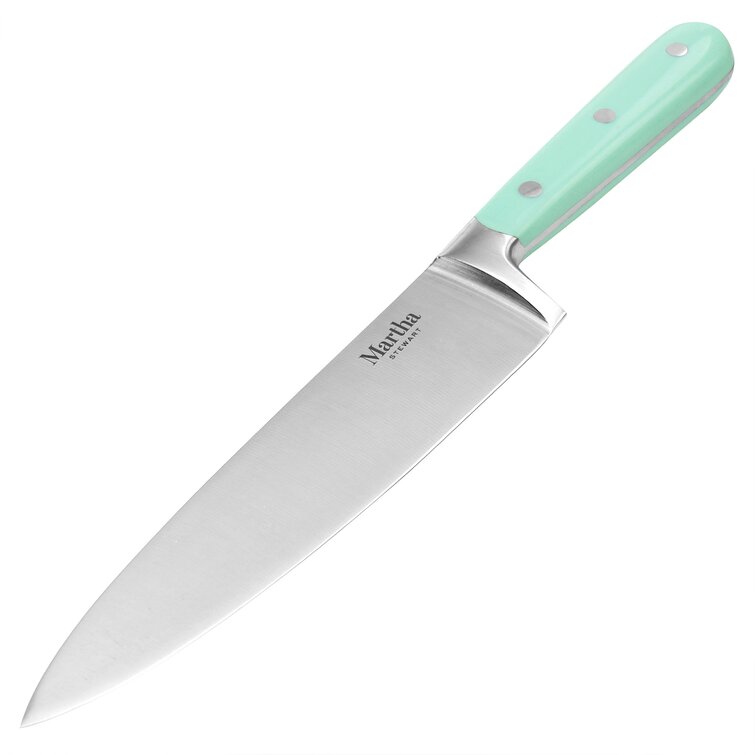 Martha Stewart Ergonomic Stainless Steel 14 Pc Wood Block Cutlery Knife Set  Mint