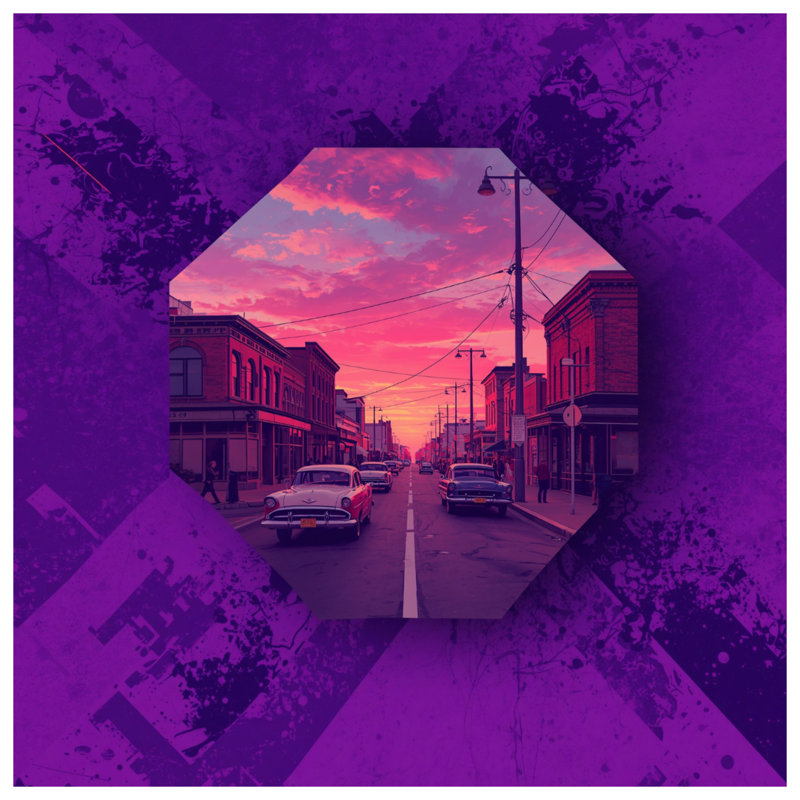 Housses de couette Sunset Urban Street Scene, Lit simple