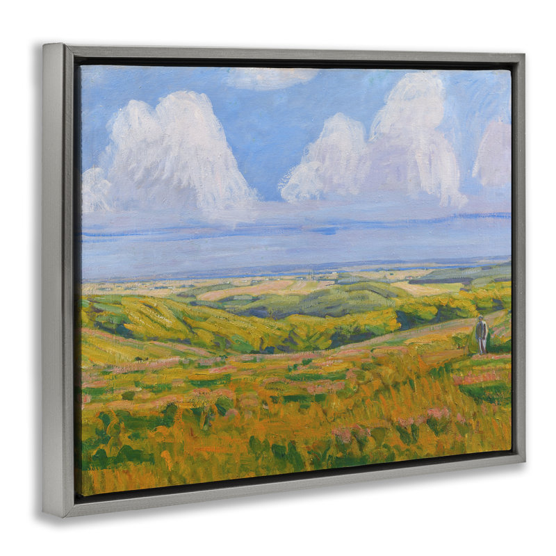 «Clouds Over Classic Country», art mural sur toile flottante par Niels Larsen Stevns, Cadre flottant gris lustré