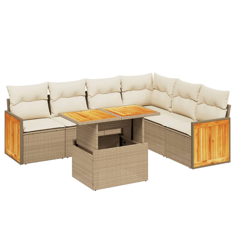 Ensemble de canapé de jardin Vidaxl beige