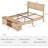 Full Rattan Storage Bed – MDF+Metal, Hidden Cabinet