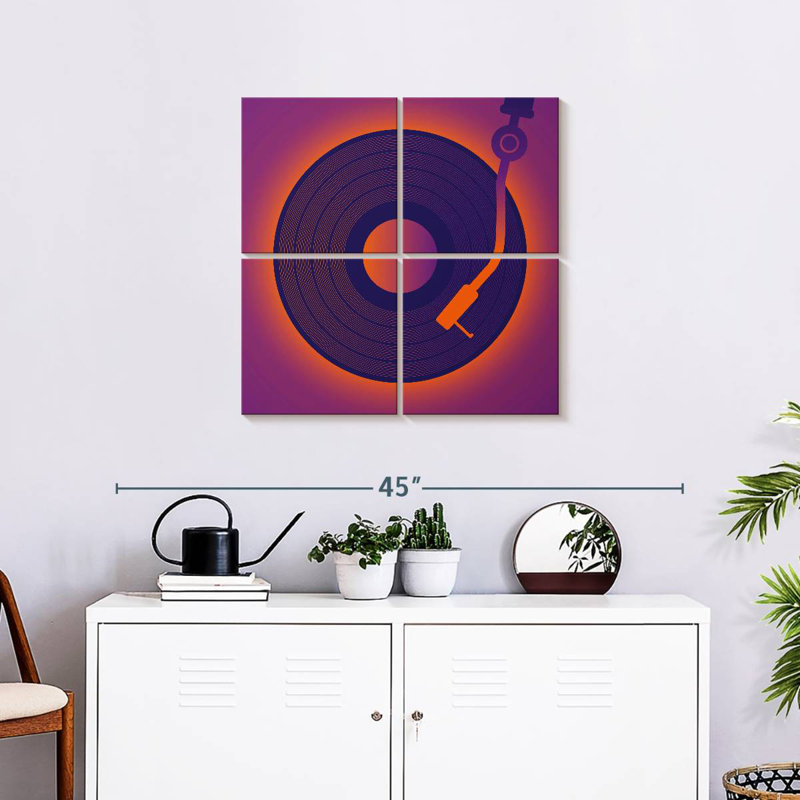 Abarca Glowing Vinyl Record, 26" H x 26" W