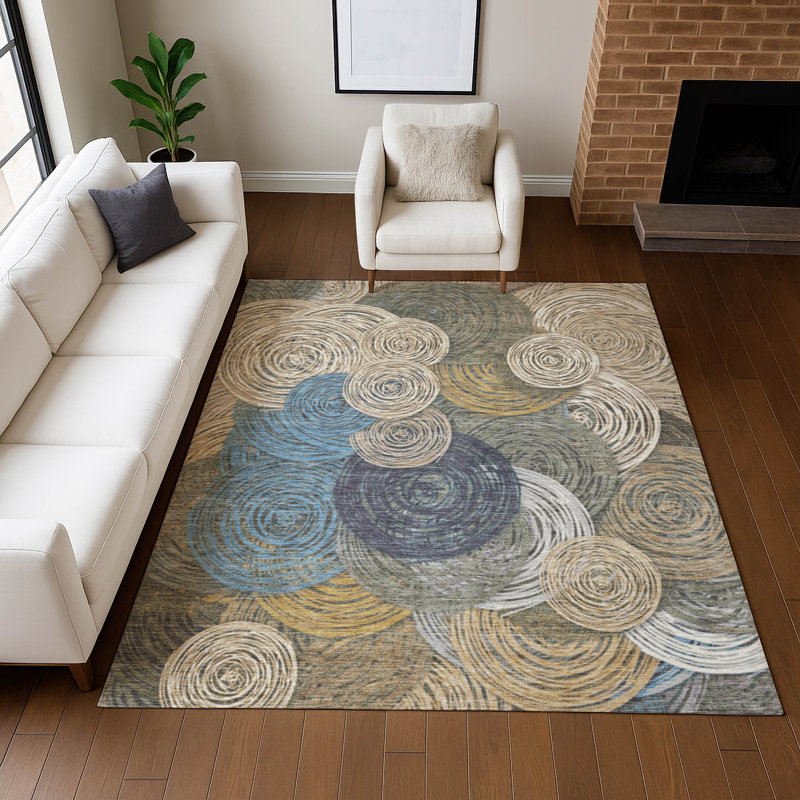 Machine Washable Indoor/Outdoor Jenning ACN2267 Geometric Rug, Rectangle 10' x 14'