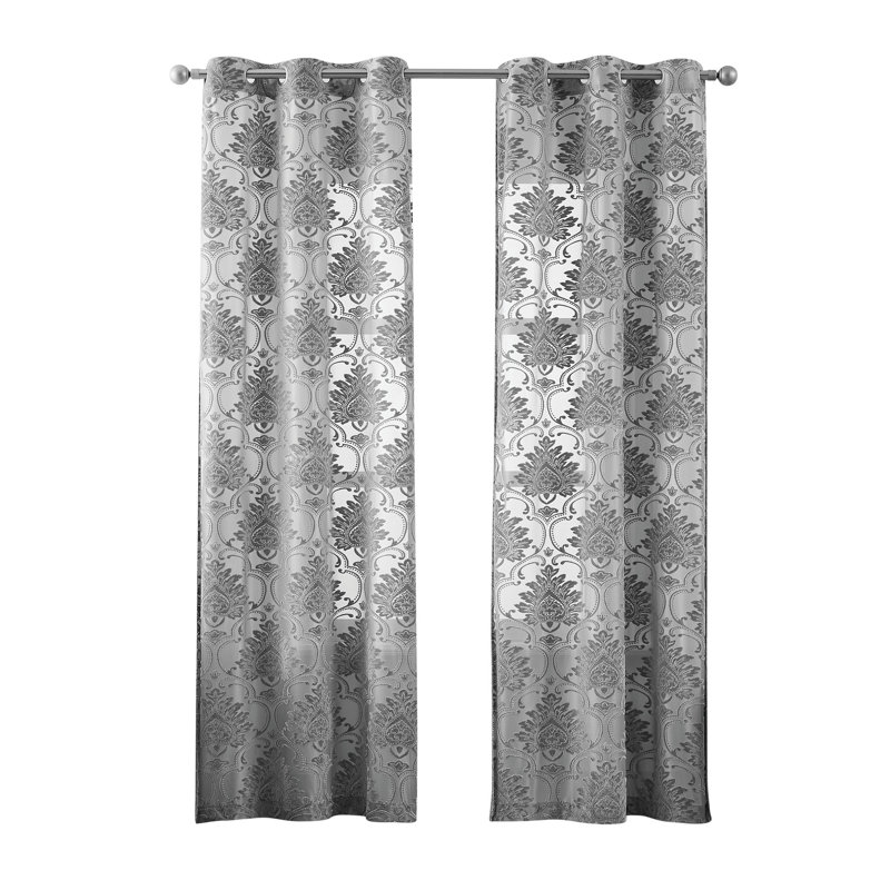 Sinjin Semi-Sheer Curtain Pair, 37" W x 84" L