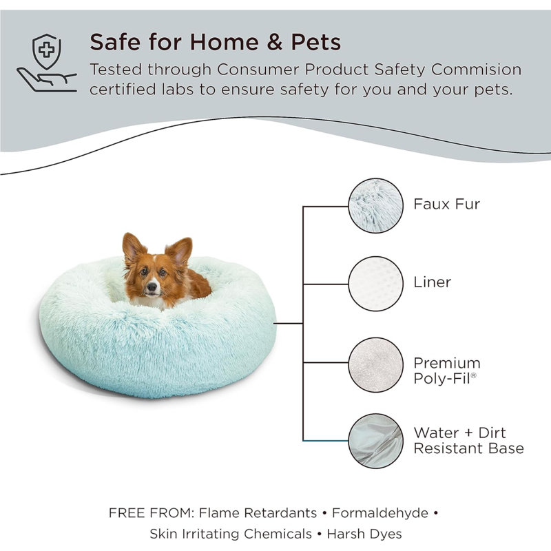Lit pour chien The Original Calming Doghnut, Bleu pastel