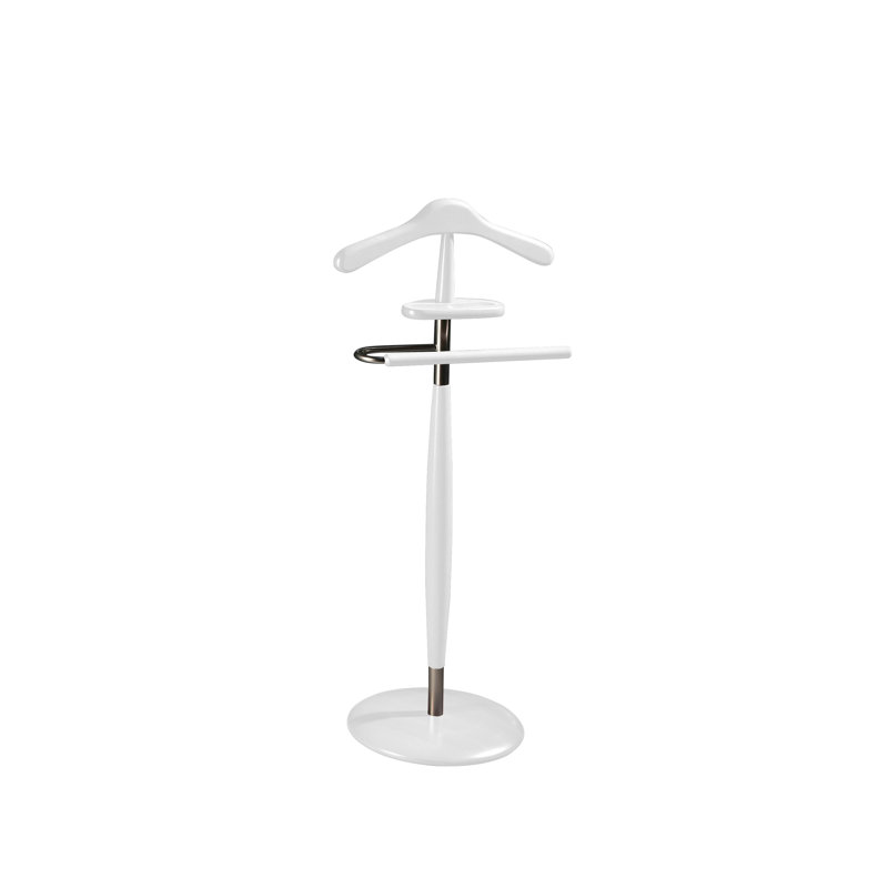 Solid Wood Freestanding Valet Stand, White