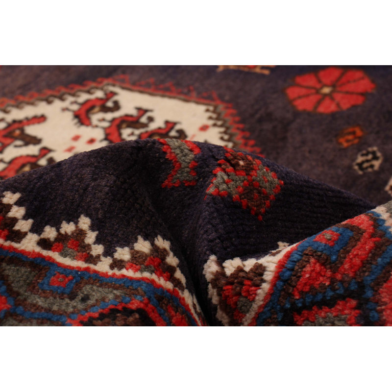 Tapis bleu marine en laine 4 pi 2 po x 9 pi 5 po Konya