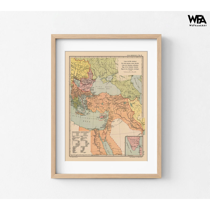 Orthodox Orientals Middle East - Streit 1913, bibliothèque, décoration murale, impression d'affiche de bibliothèque, affiche de carte de maison de campagne rustique