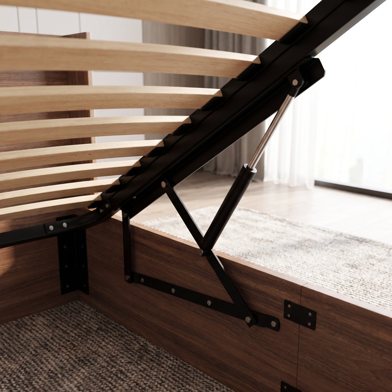 Structure de lit avec rangement Granborough, Queen, Bois naturel