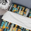 Ensemble de housse de couette en microfibre à rayures rétro-2046104909