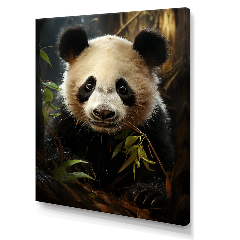 Pandas Play 3 - Panda Animal, art mural, H 40 po x l 30 po x P 1,5 po, Toile tendue