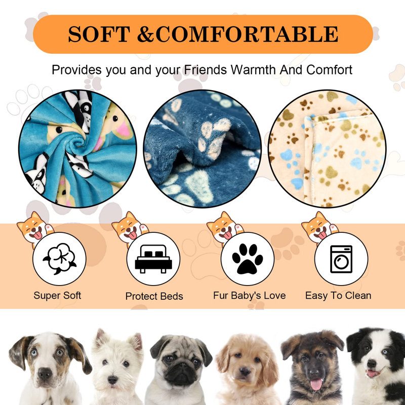 Super Soft Fluffy Fleece Pet Blankets for Dogs and Cats