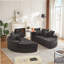 Canapé rond surdimensionné en velours côtelé de 78,5 pouces, convertible en deux fauteuils inclinables, canapé-lit 2 en 1, conception de coussin pour le cou avec cinq coussins décoratifs-1140072331