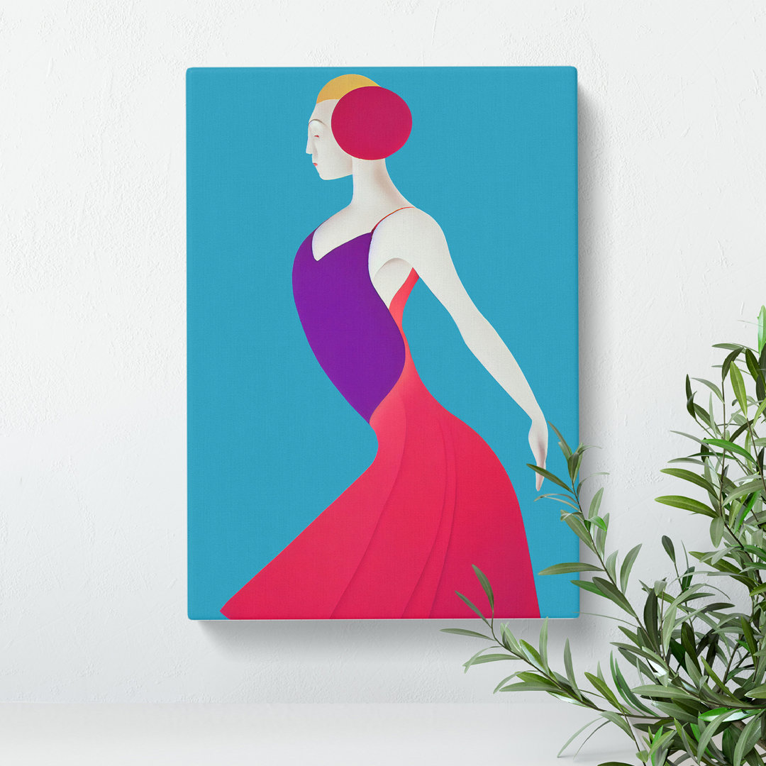 Abstract Dancing Woman No.4 - Wrapped Canvas Graphic Art