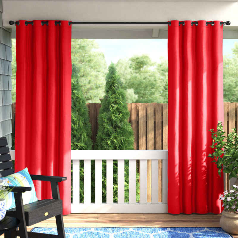 Panneau de rideau simple obscurcissant extérieur avec œillets Shipton, Marine, L 52 po x L 84 po