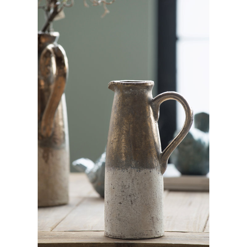 Maksims Ceramic Pitcher, 11" H x 6.7" W x 4.5" D