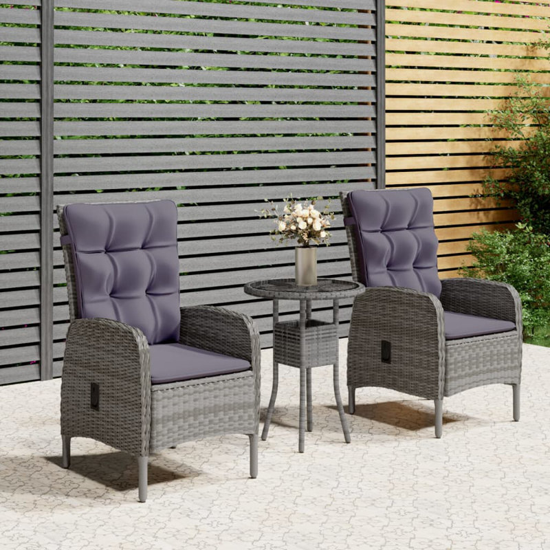 Bar Set with Stools, Gray, Brown