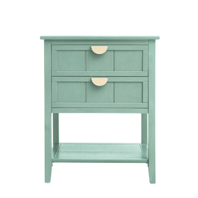 Table d'appoint à 2 tiroirs, mode américaine pour chambre à coucher, salon, bureau. Combiné avec l'artisanat, Gleam. Capacité de charge de 130 lb. Glissières préinstallées. Patins antidérapants pour éviter les éraflures de plancher.
