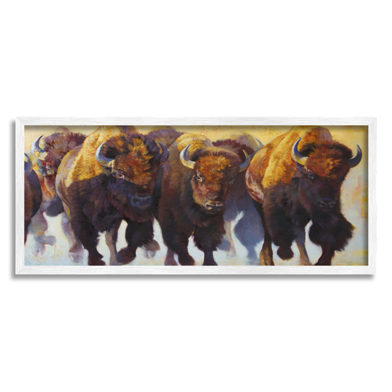 «Stupell Industries Herd Of Bison», reproduction d'art giclée par Julie T. Chapman, H 10 po x l 24 po x P 1,5 po