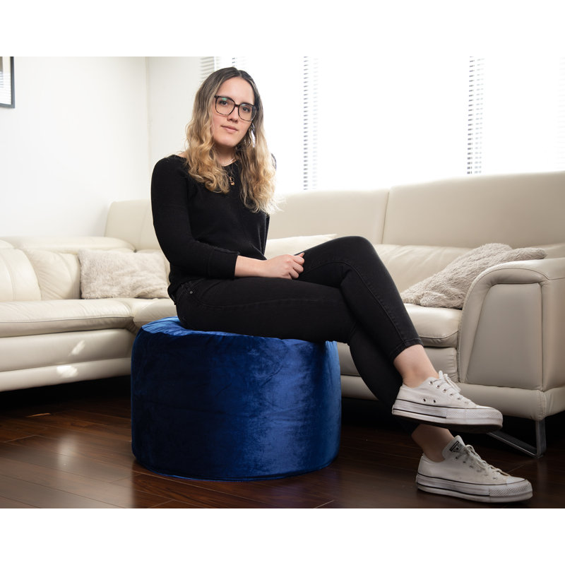 Pouf Otava, Polyester bleu indigo