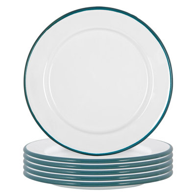 Argon Tableware - White Enamel Side Plates - 20cm - Set of 6