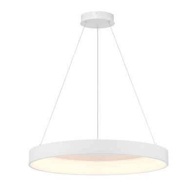 Luminaire suspendu 24 po à DEL George Kovacs, fini blanc mat