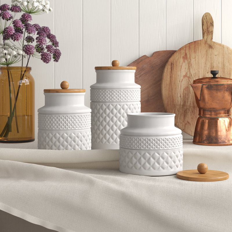 Ceramic / Porcelain Canister - Set of 3