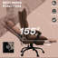 Fauteuil brun en microfibre avec 6 points de vibration, chauffant, double rembourrage, accoudoir, repose-pieds, bureau de massage lombaire, repose-pieds inclinable chauffant et microfibre,