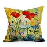 Poppies Provence Outdoor Throw Pillow
