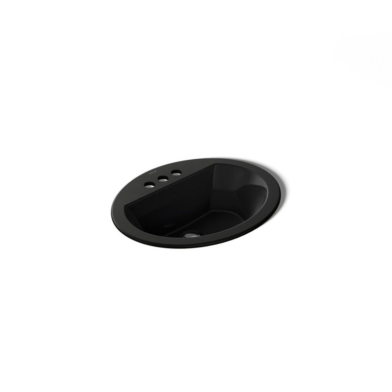Bryant Ceramic Oval Drop-In Bathroom Sink with Overflow, Cashmere, 4'' Centers