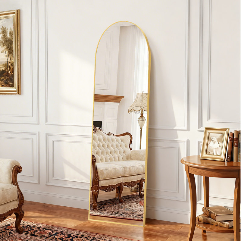 Miroir pleine longueur arqué, Doré, 56 po x 15 po