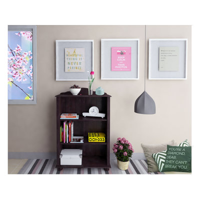Mette 116cm H x 77cm W Solid Wood Standard Bookcase