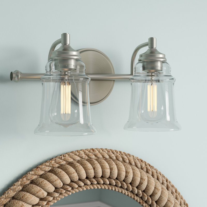 Éclairage pour meuble-lavabo à 2 lumières à intensité variable en nickel brossé Kempson