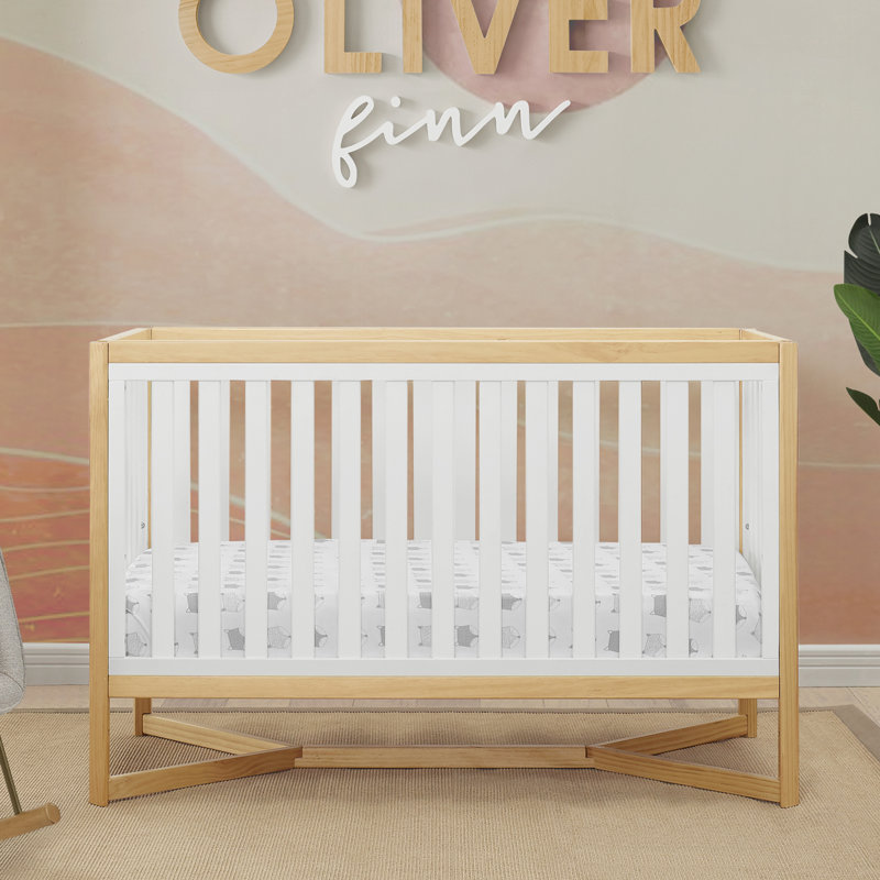 Tribeca White and Natural 4-in-1 Convertible Baby Crib