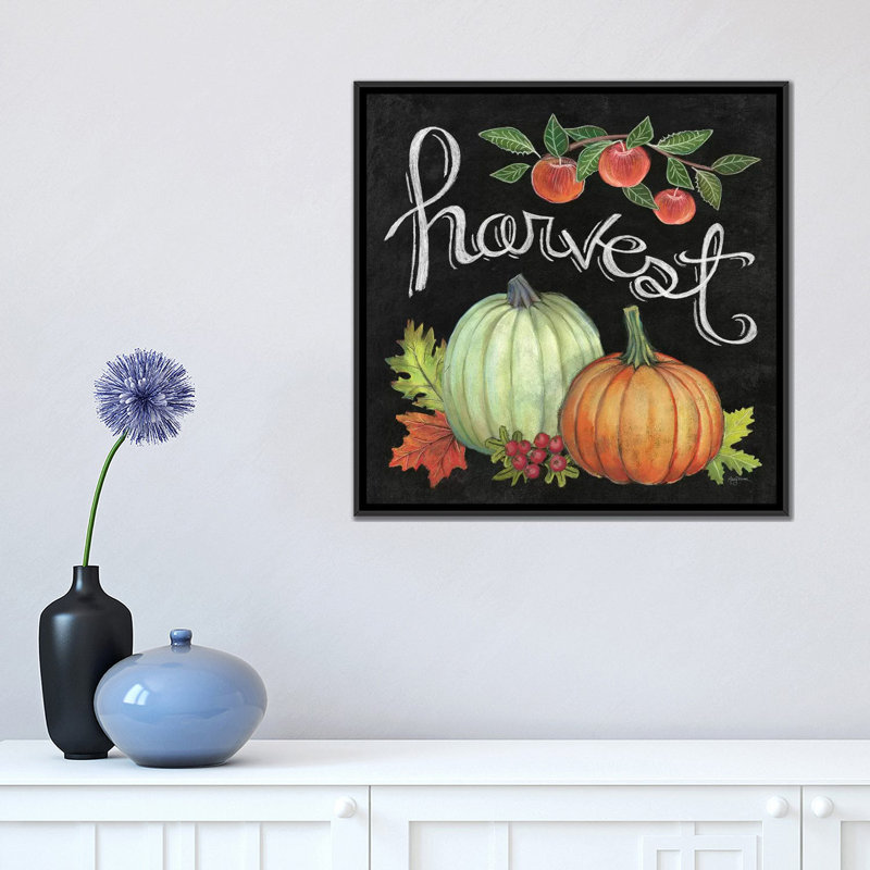 «Autumn Harvest IV», impression sur toile, H 18 po x l 18 po x P 1,5 po, Toile avec cadre noir, Pas de tapis