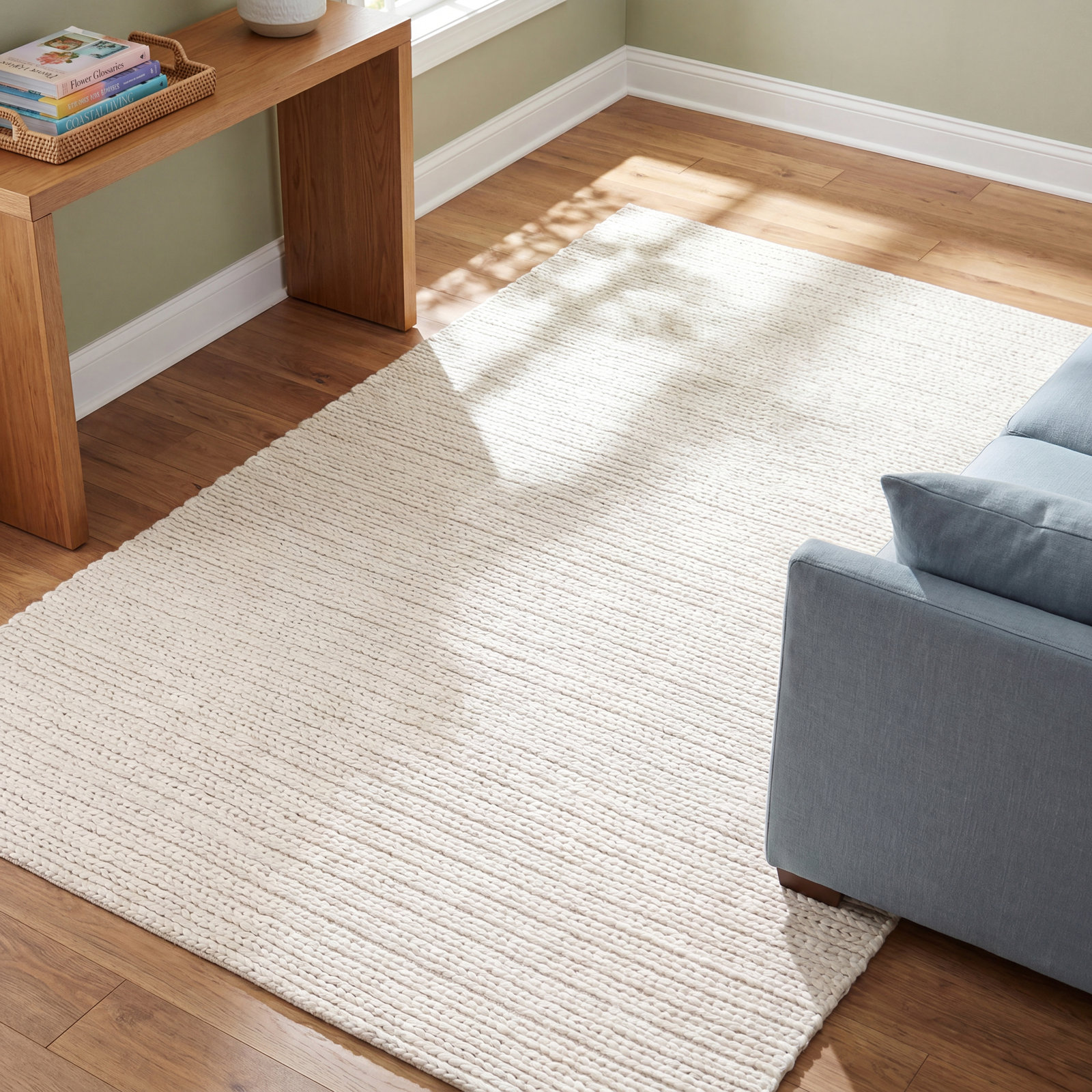 Rosemead Handmade Ivory Rug, Rectangle 8' x 10'