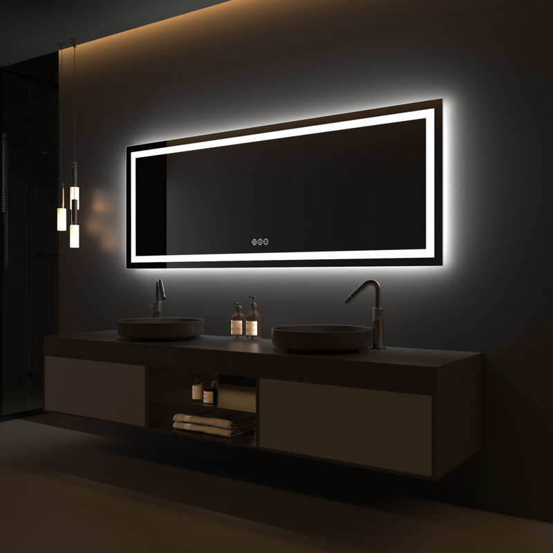 Large 32" x 84" LED Bathroom Mirror/Vanity Mirror with Defogger and Dimmable Functionality