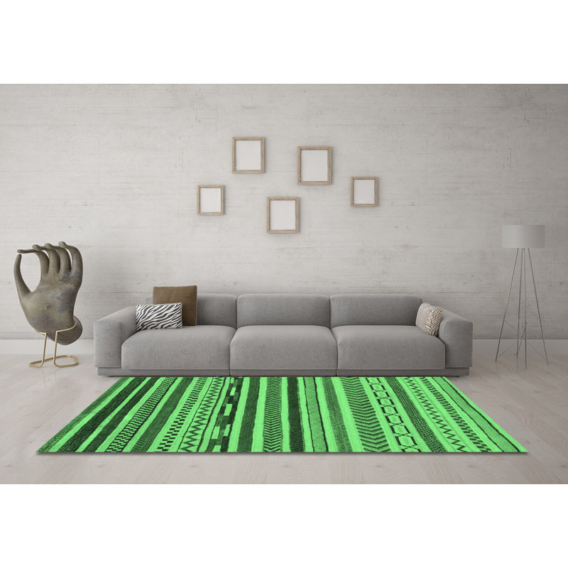 Washable Geometric Indoor Rug, Square 7'