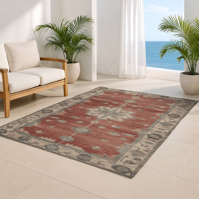 Tapis intérieur et extérieur brun Overdyed, Rectangulaire 2 pi x 3 pi