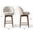 25.5" Swivel Upholstered Counter Stool With Solid Wood Legs-841093883