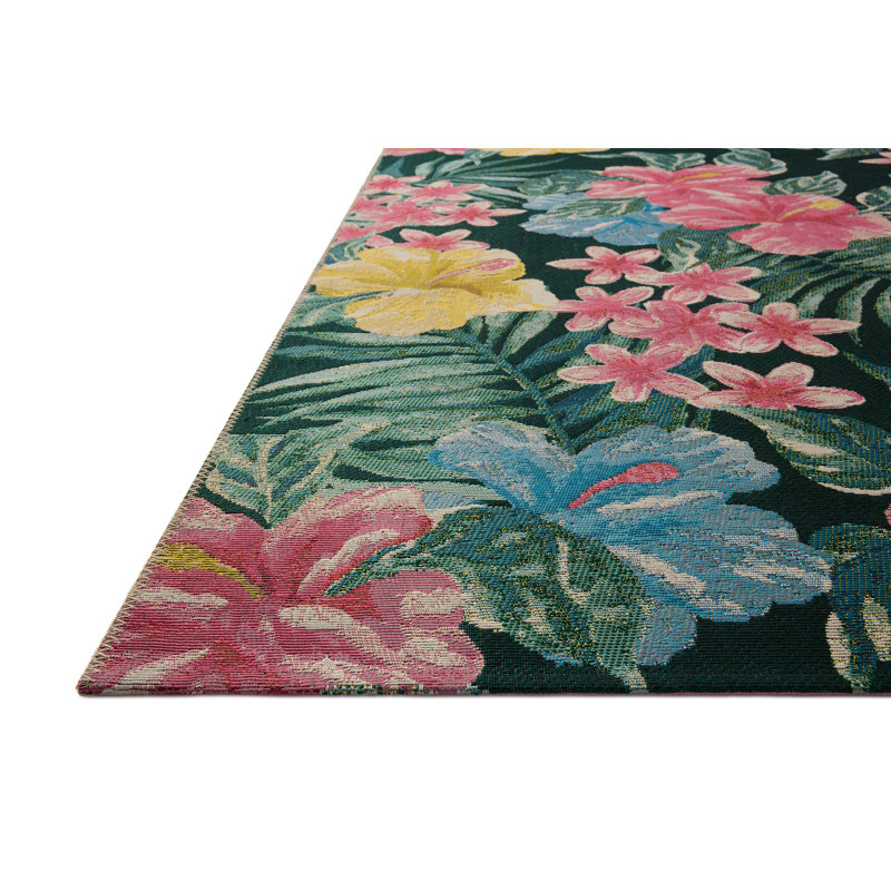 Loloi Botanical Midnight / Multi Area Rug, Rectangle 5'3" x 7'8"