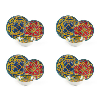 12 Piece Melamine Dinnerware Set - Service for 4