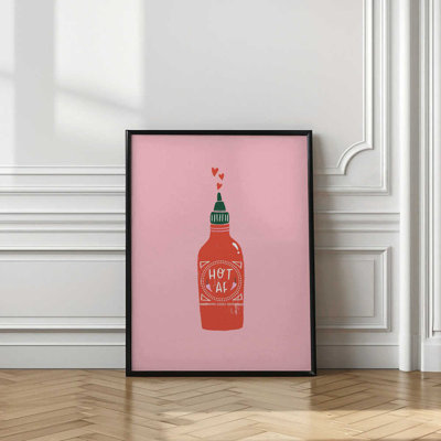 «Hot Sauce Love Art» - Décoration murale personnalisable | Reproduction d'art encadrée aux couleurs vives