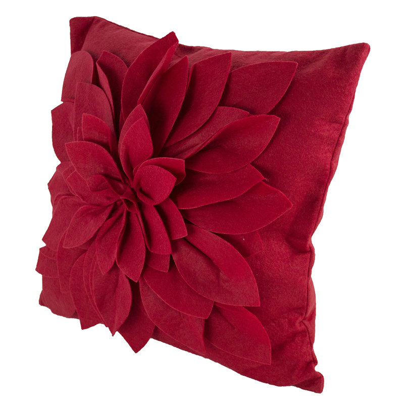 Housse de coussin carré en polyester Sara's Garden, Rouge