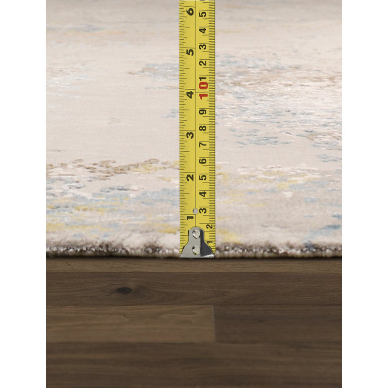 Handmade Silk and Wool Abstract Area Rug, Rectangle 9' x 12'