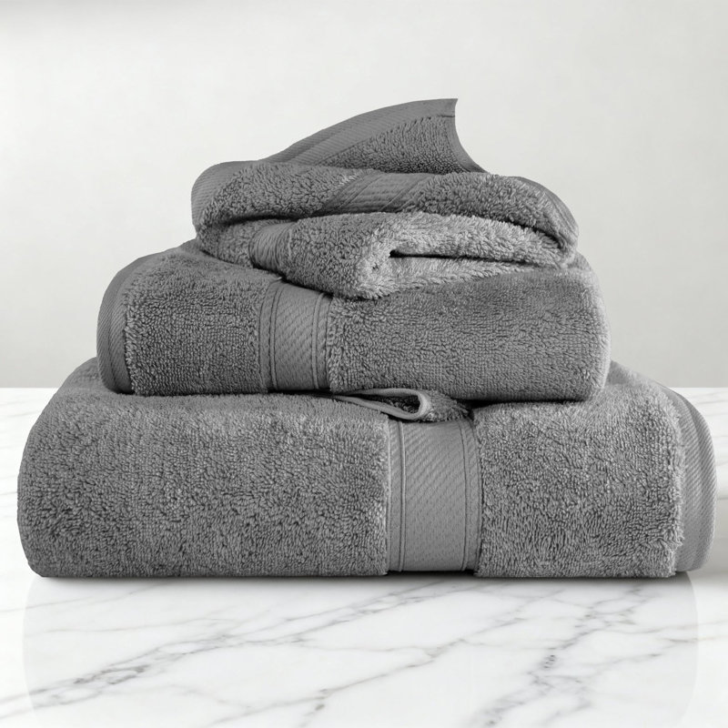 Ensemble de serviettes de bain luxueuse en coton égyptien de qualité très absorbant Scotia , Gris anthracite