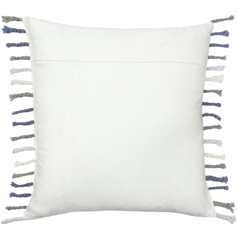 Striped Square Cushion Cover, Natural/Grey